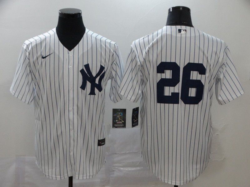 Men New York Yankees 26 No name White Nike Game MLB Jerseys